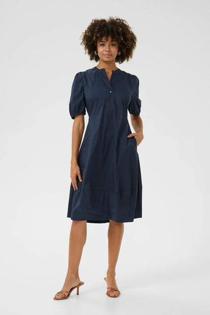 Antoinett SS Placket Dress Blue Iris Culture