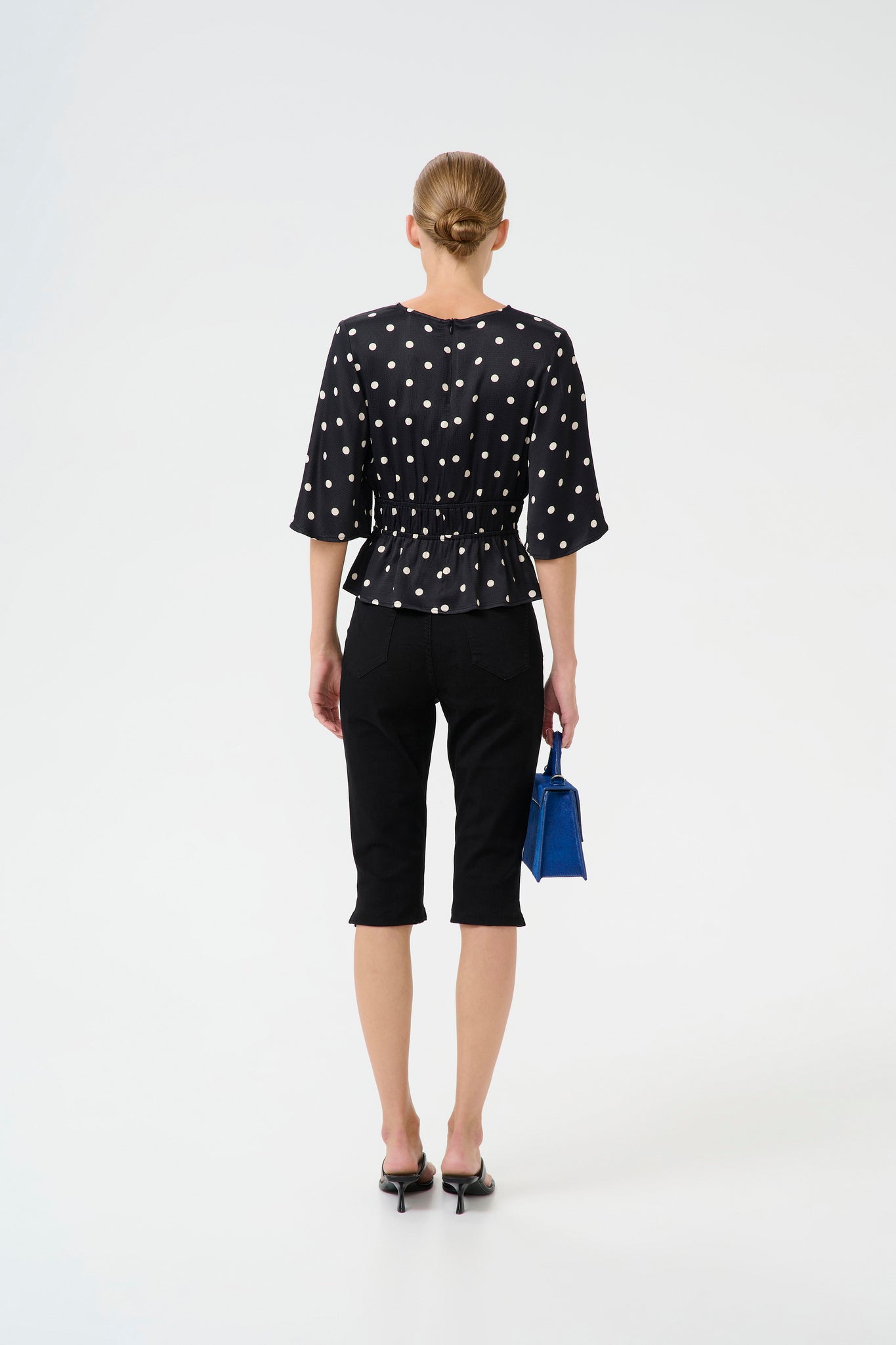 Dotta P Blouse Black with Egret Dots Gestuz