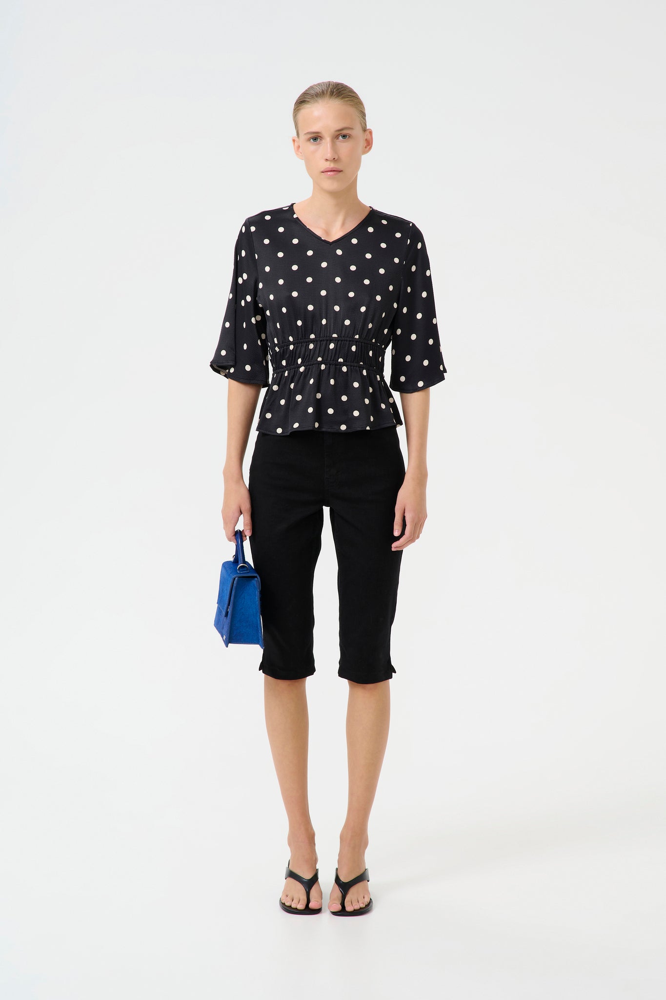 Dotta P Blouse Black with Egret Dots Gestuz