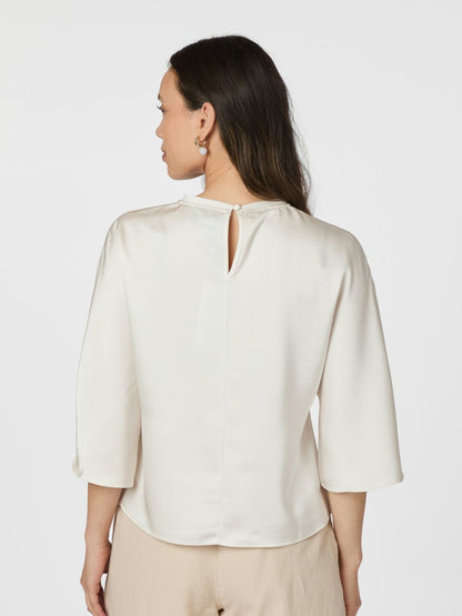 Liora Heavy Sateen Blouse Pearl Neo Noir
