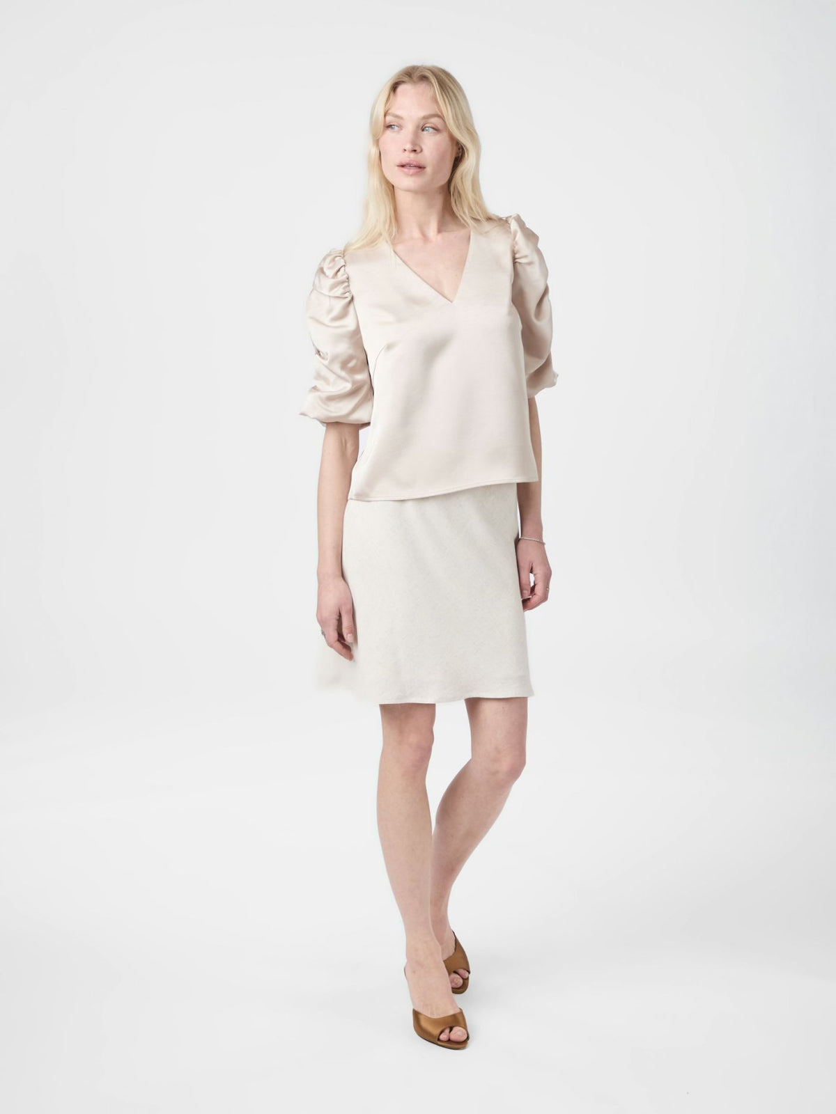 Elba Heavy Sateen Blouse Champagne Neo Noir