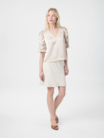 Elba Heavy Sateen Blouse Champagne Neo Noir