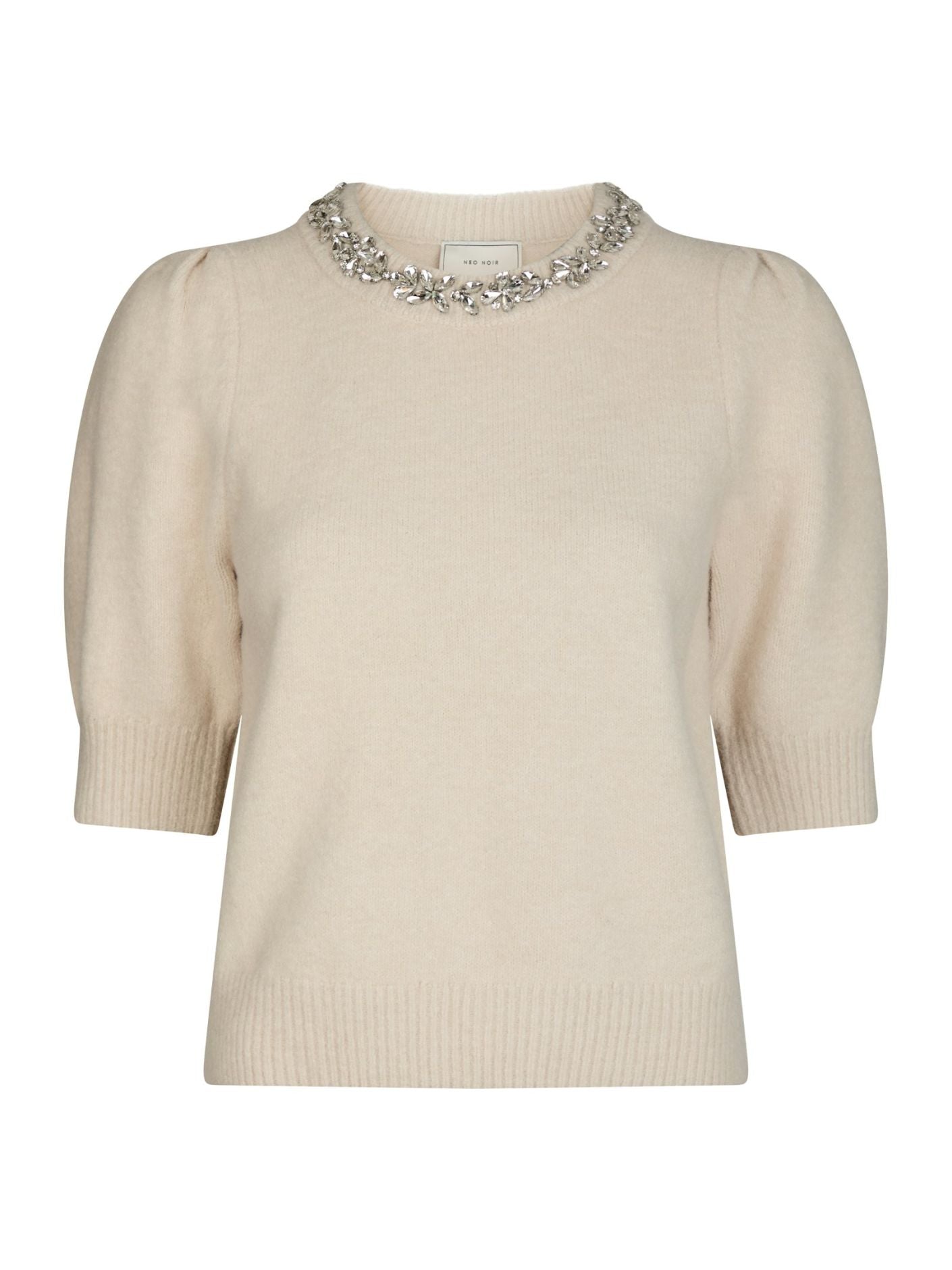 Maia Stone Knit Blouse Ivory Neo Noir