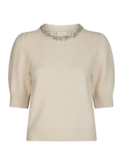 Maia Stone Knit Blouse Ivory Neo Noir
