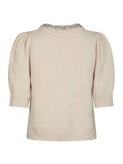 Maia Stone Knit Blouse Ivory Neo Noir