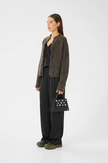 AlphaGZ Short Cardigan Chestnut Melange Gestuz