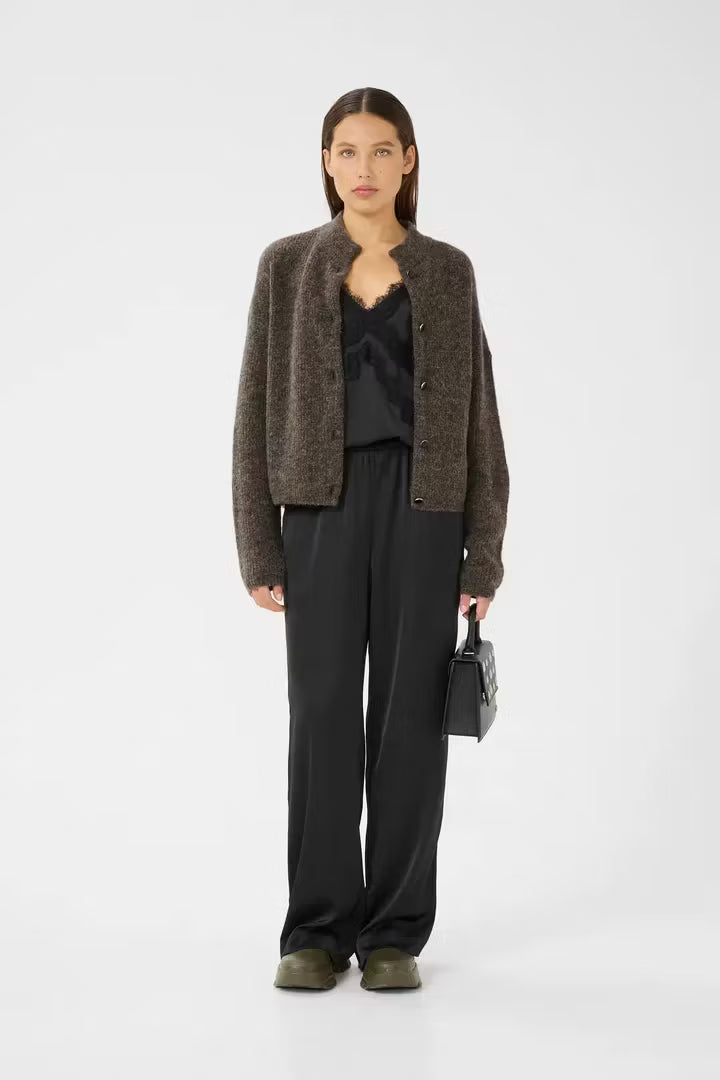AlphaGZ Short Cardigan Chestnut Melange Gestuz