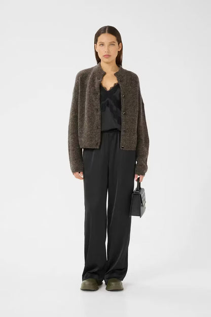 AlphaGZ Short Cardigan Chestnut Melange Gestuz
