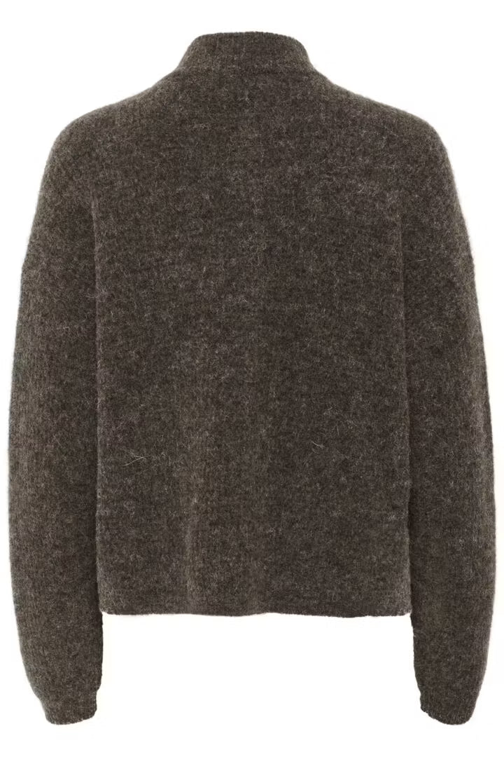 AlphaGZ Short Cardigan Chestnut Melange Gestuz