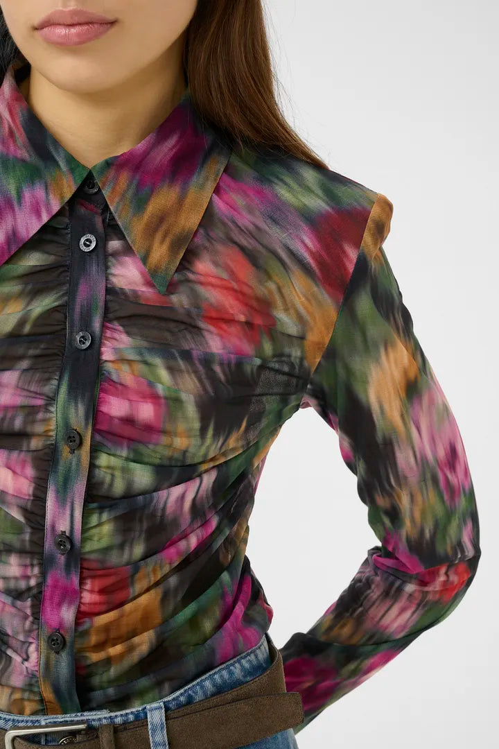 Fadia P Shirt Red Faded Flower Gestuz