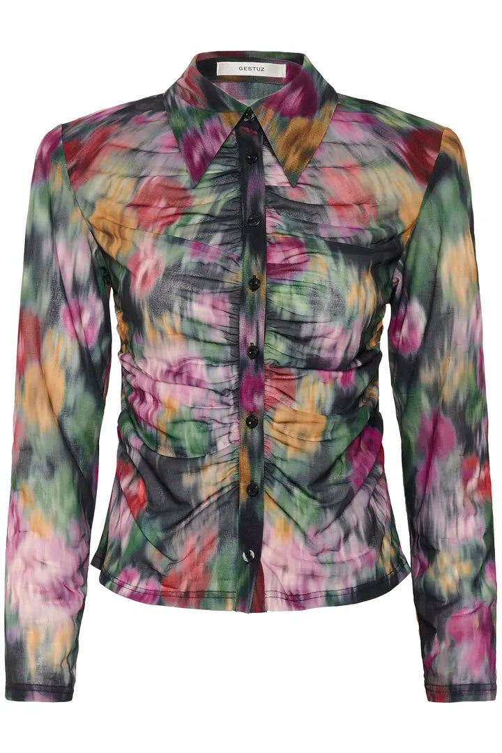 Fadia P Shirt Red Faded Flower Gestuz