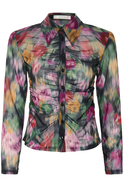 Fadia P Shirt Red Faded Flower Gestuz