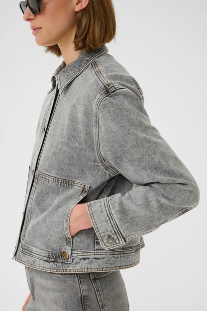 NanasIW Denim Jacket Light Grey Wash Denim InWear