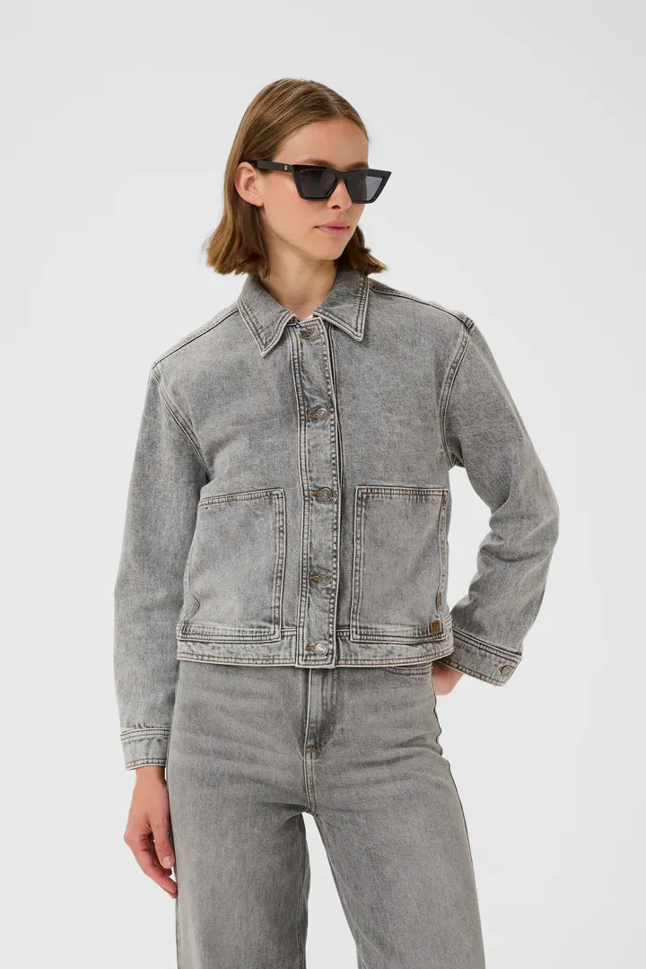 NanasIW Denim Jacket Light Grey Wash Denim InWear