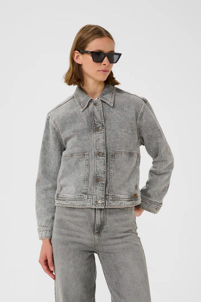 NanasIW Denim Jacket Light Grey Wash Denim InWear