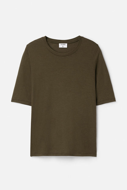 Elena Tee Dark Khaki Green Filippa K