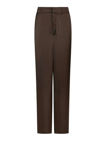 Emmett Heavy Sateen Pants Dark Brown Neo Noir