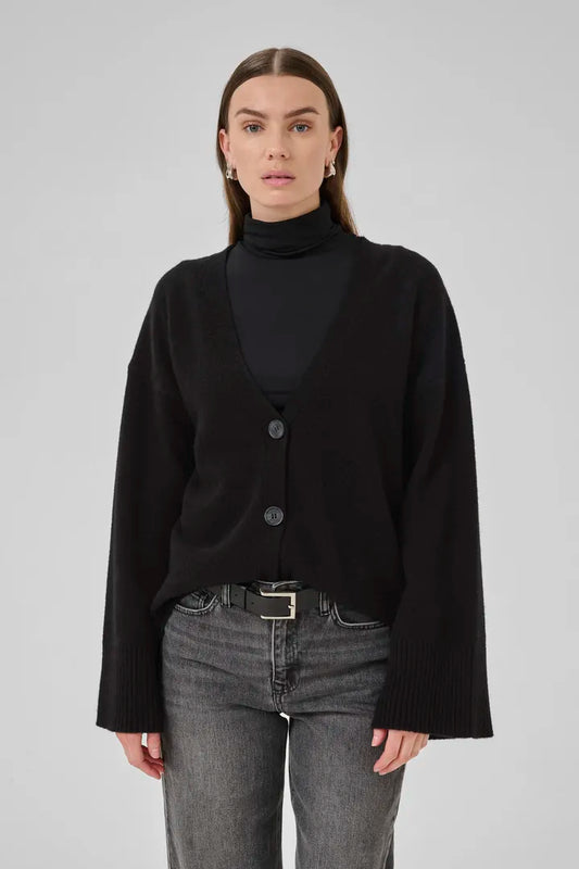 HuxiMW Knit Cardigan Black My Essential Wardrobe