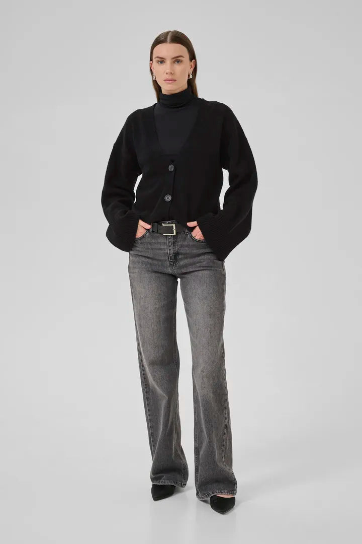 HuxiMW Knit Cardigan Black My Essential Wardrobe