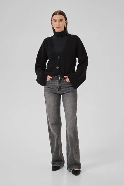HuxiMW Knit Cardigan Black My Essential Wardrobe