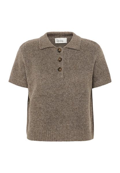 PalomaMW Knit Polo SS Brown Melange My Essential Wardrobe
