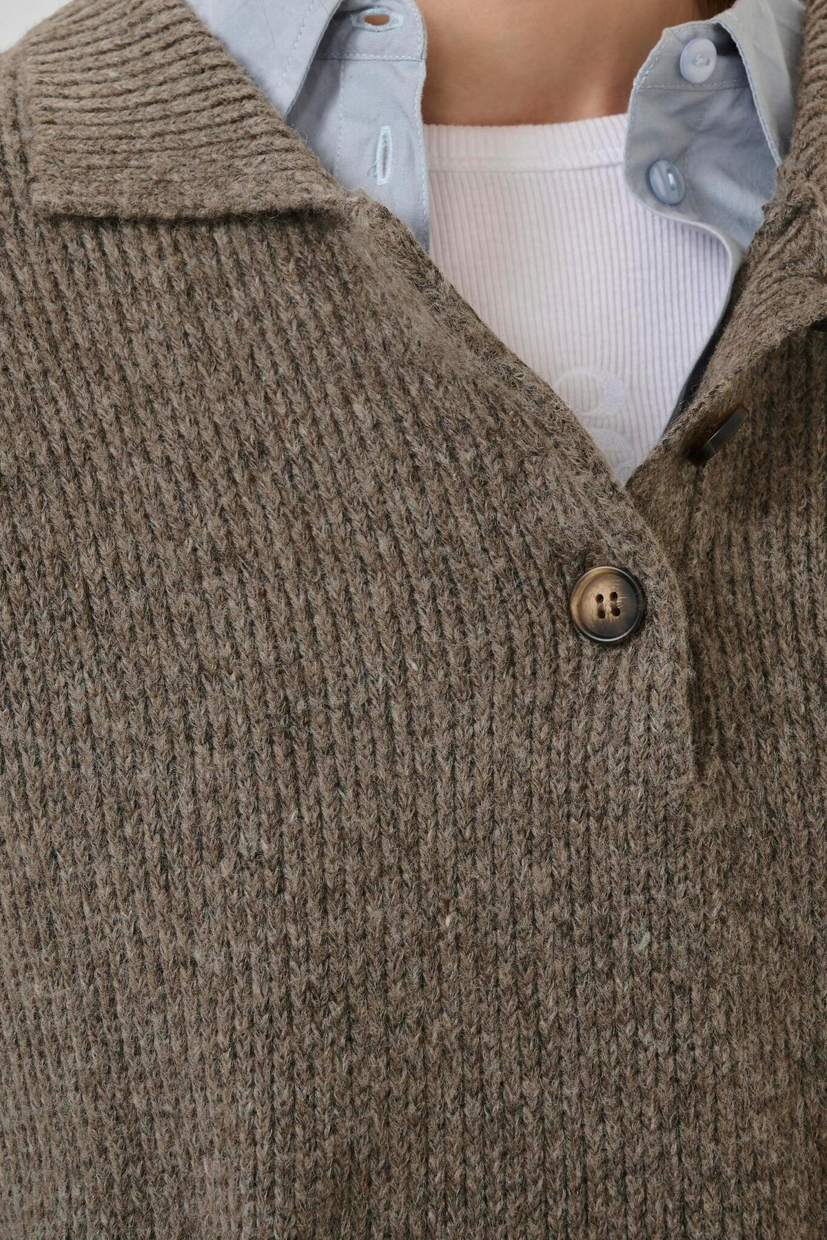 PalomaMW Knit Polo SS Brown Melange My Essential Wardrobe
