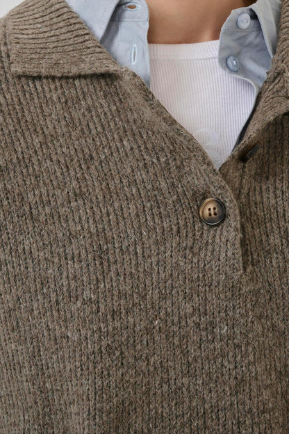 PalomaMW Knit Polo SS Brown Melange My Essential Wardrobe