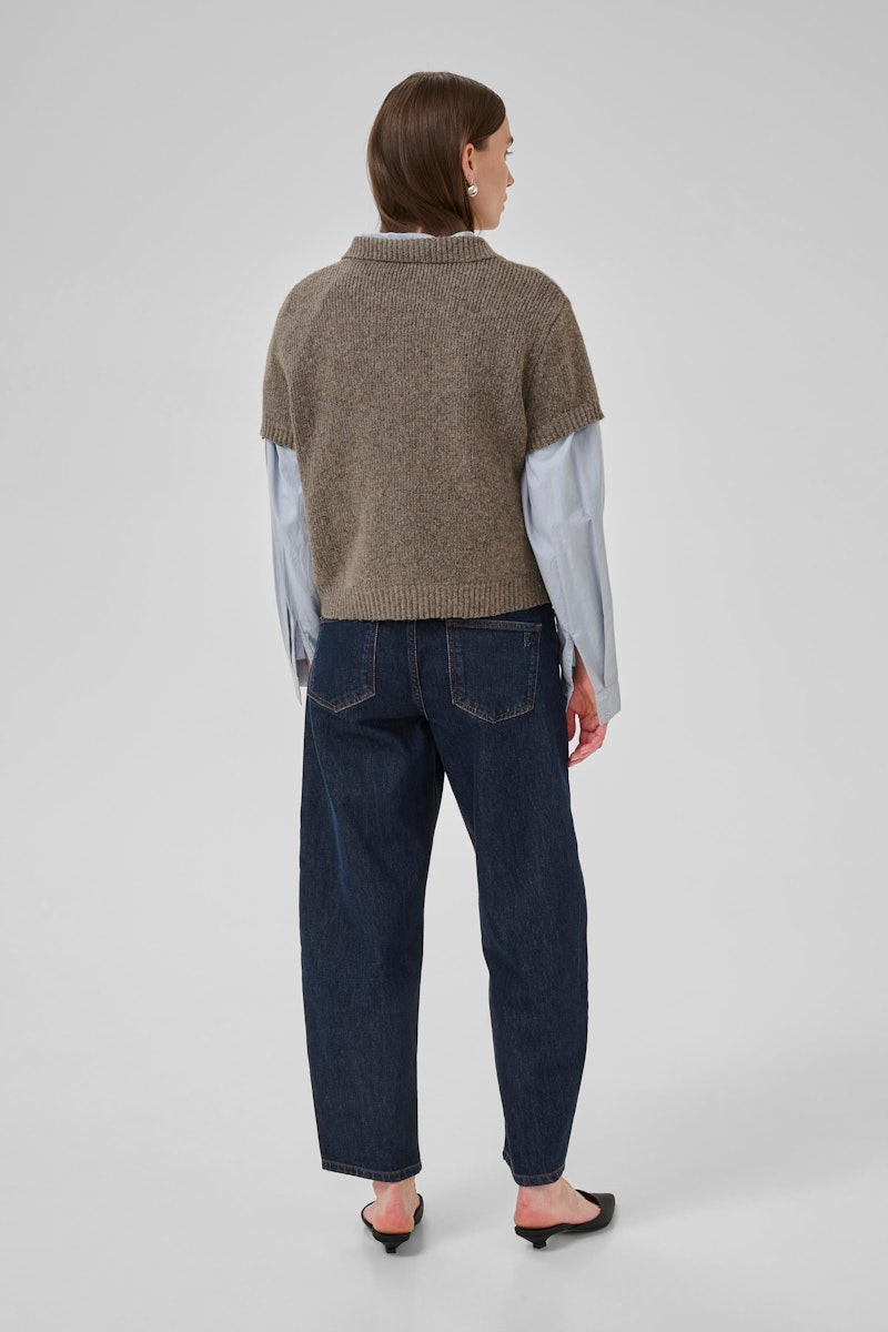 PalomaMW Knit Polo SS Brown Melange My Essential Wardrobe