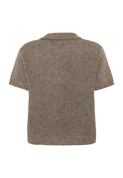 PalomaMW Knit Polo SS Brown Melange My Essential Wardrobe