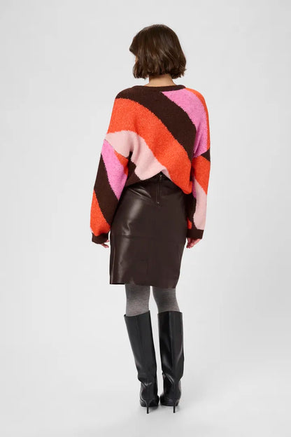 Berta Leather Skirt Coffee Bean Culture