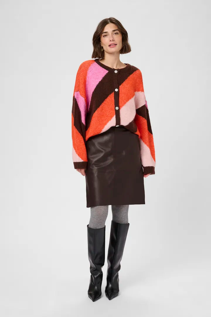 Berta Leather Skirt Coffee Bean Culture