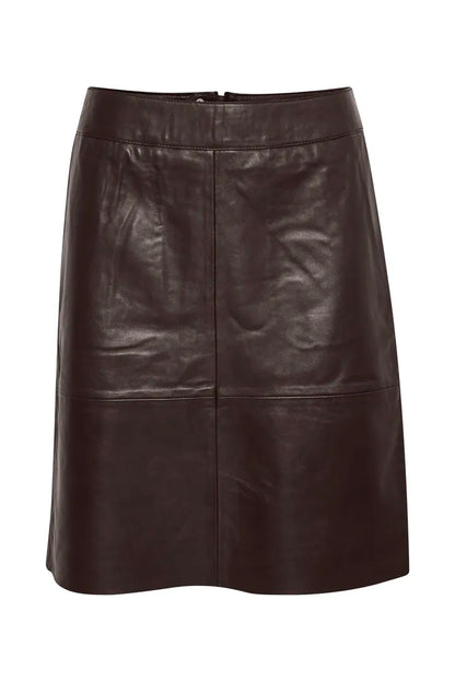 Berta Leather Skirt Coffee Bean Culture
