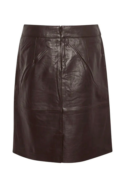 Berta Leather Skirt Coffee Bean Culture