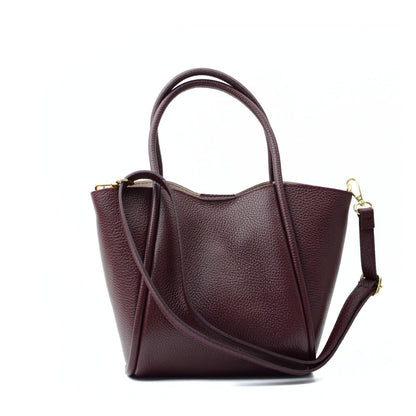 Florence Medium Leather Bag Bordeaux Latalia