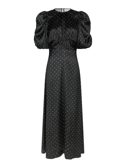 Kikka Dot Dress Black Neo Noir