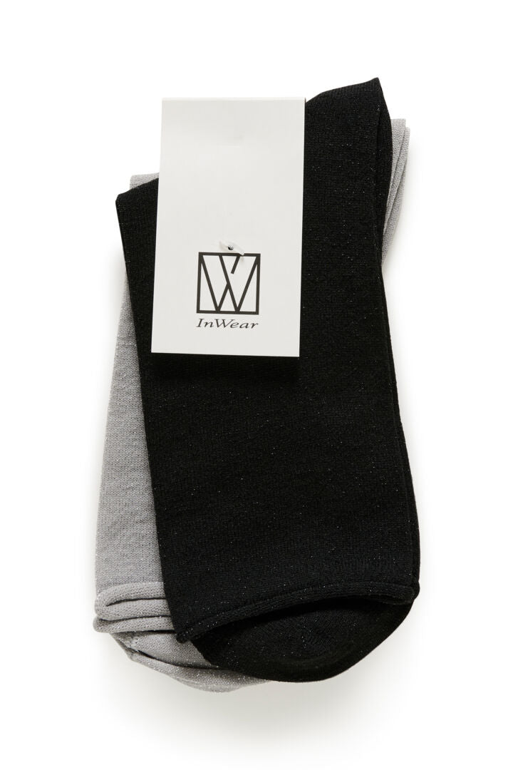 CozyIW Glitter Socks Multi Black/Silver InWear