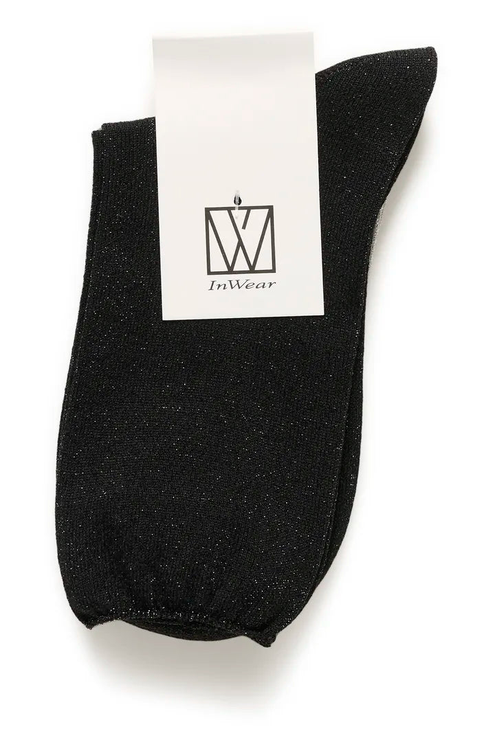 CozyIW Glitter Socks Multi Black/Silver InWear