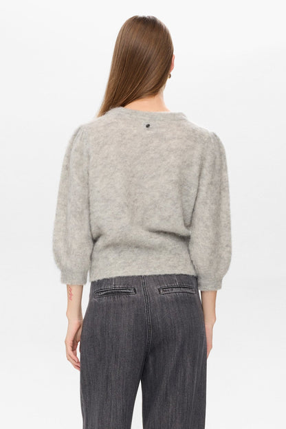 Suri Brushed SS Pullover Light Grey Mel Nümph