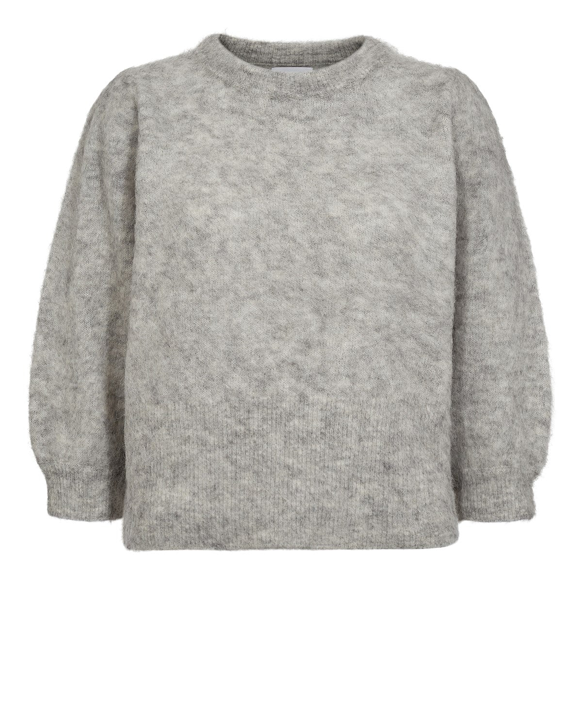 Suri Brushed SS Pullover Light Grey Mel Nümph