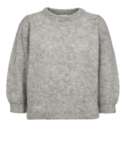 Suri Brushed SS Pullover Light Grey Mel Nümph