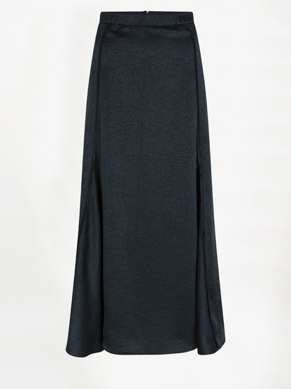 Mirage Flowy Satin Skirt Midnight Green Dante6