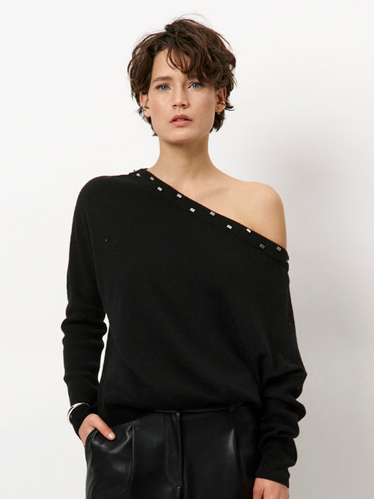 Mayu Off Shoulder Sweater Raven Dante6