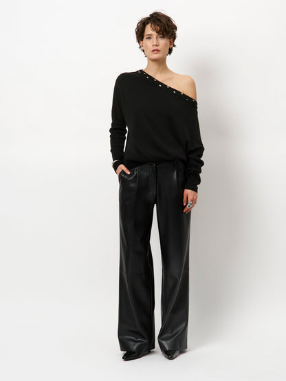 Mayu Off Shoulder Sweater Raven Dante6