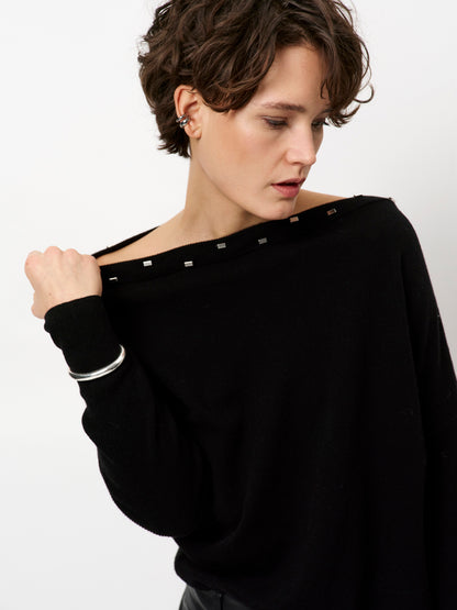 Mayu Off Shoulder Sweater Raven Dante6