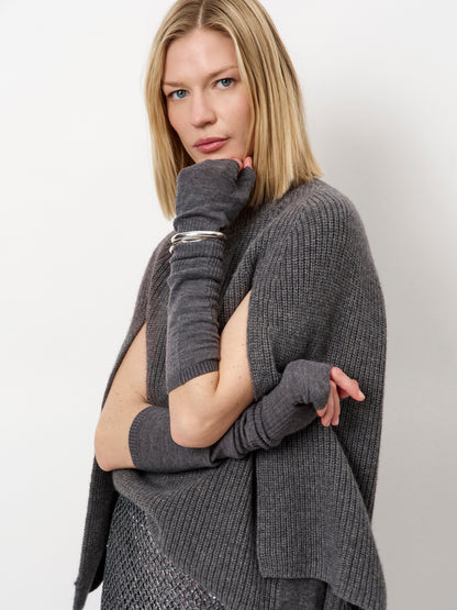 Romi Cape Sweater Granite Grey Mélange Dante6