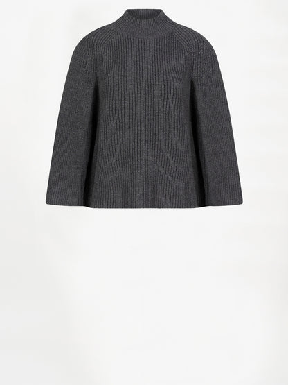 Romi Cape Sweater Granite Grey Mélange Dante6