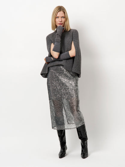 Romi Cape Sweater Granite Grey Mélange Dante6