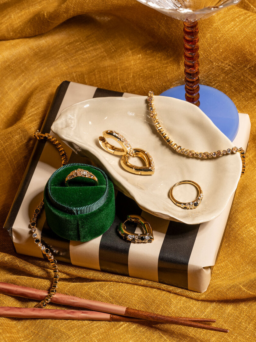 Hermes Hoops Noir/Champagne Ylva Li