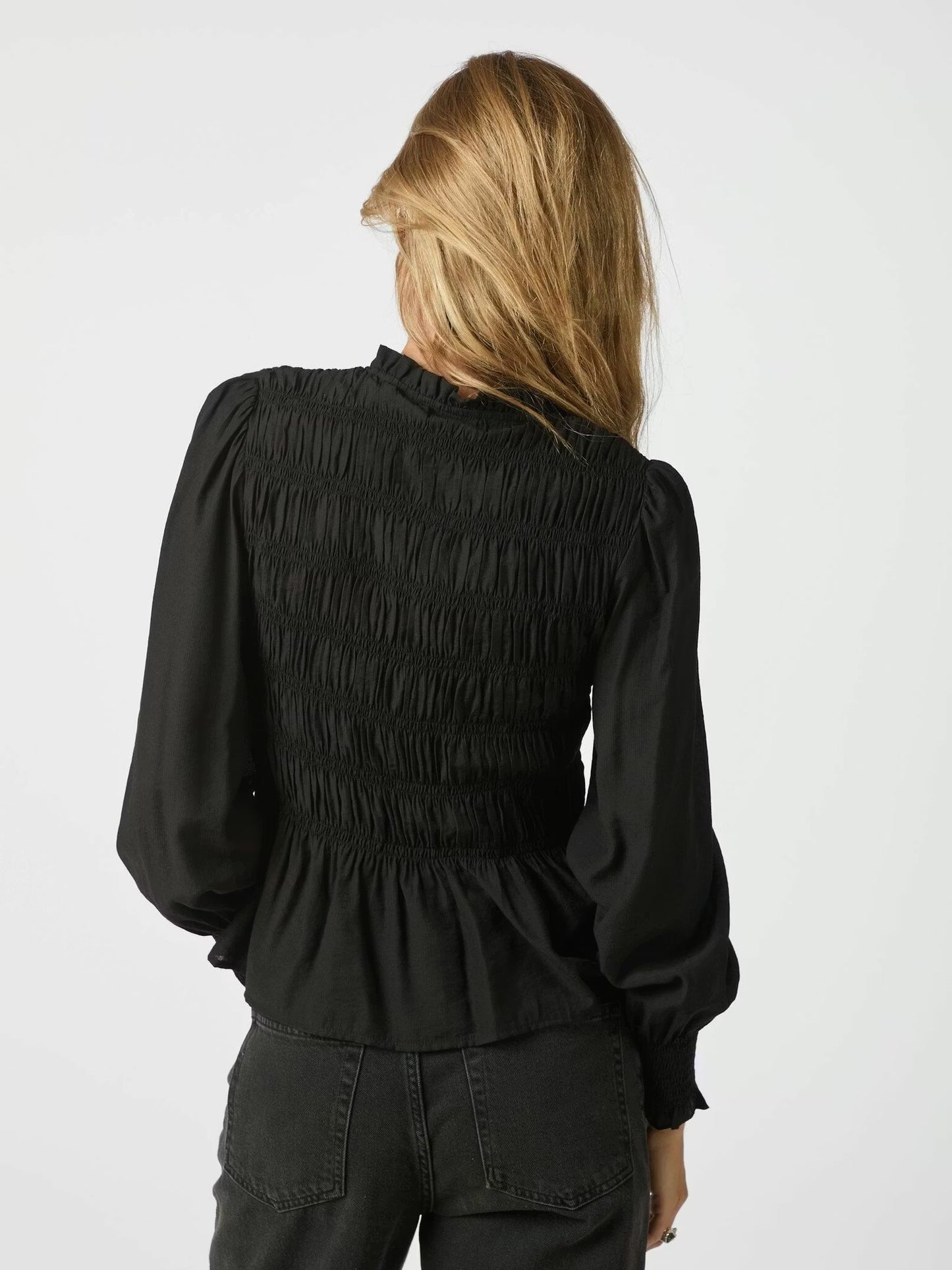 Mocca Smock Blouse Black Neo Noir