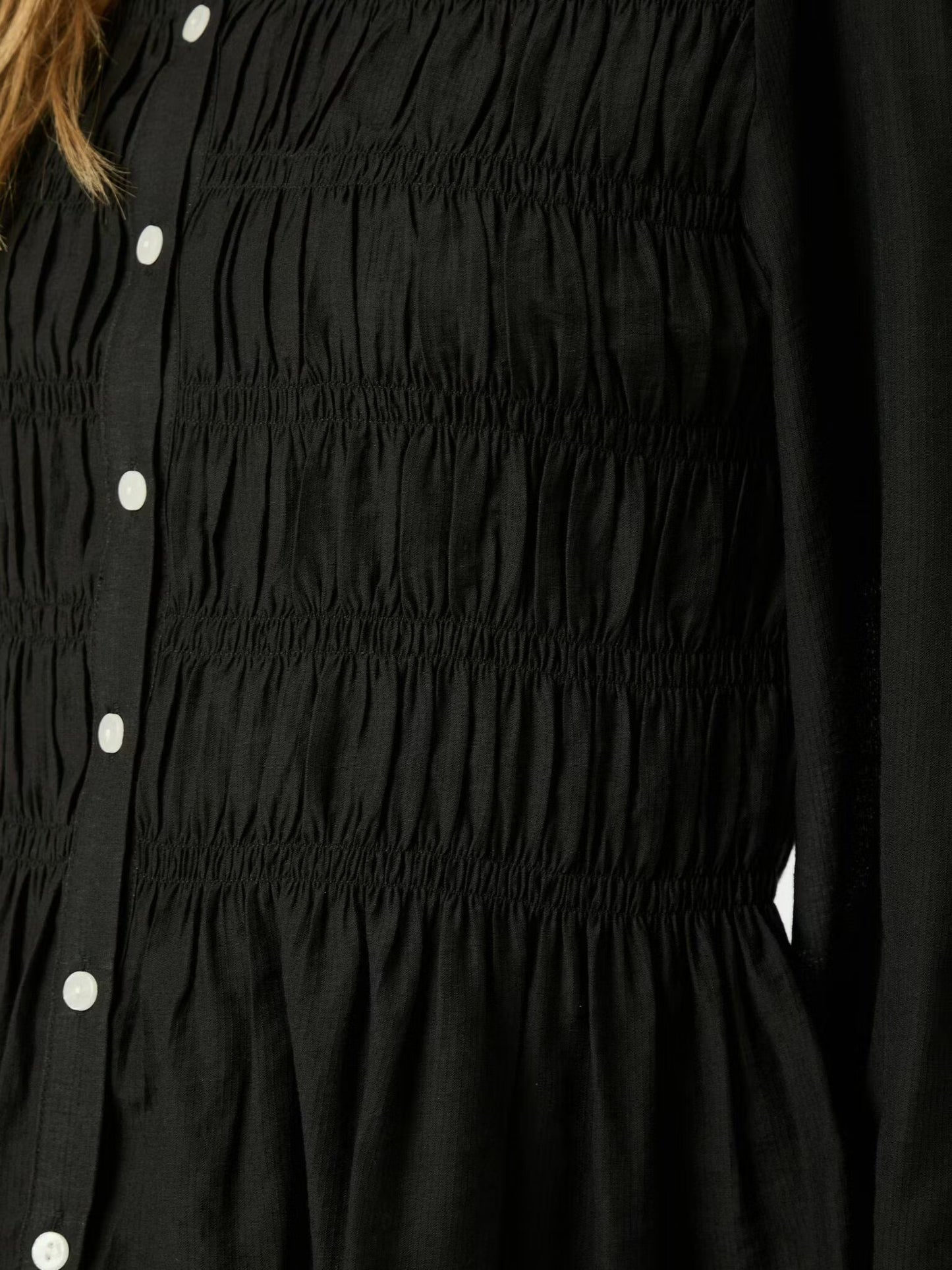 Mocca Smock Blouse Black Neo Noir